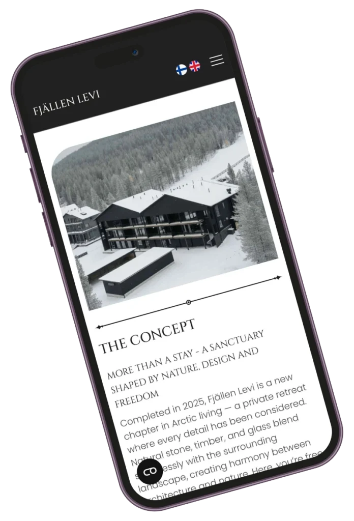 Fjällen Levi — Launched site — mobile
